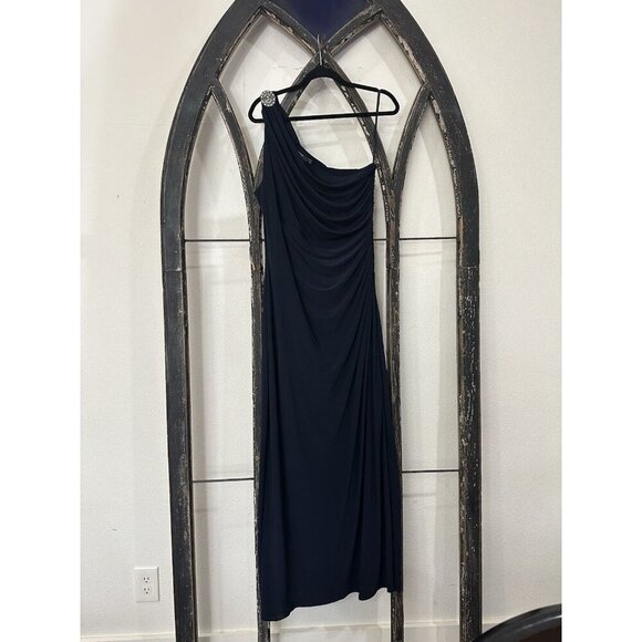 Ralph Lauren Dresses & Skirts - Lauren Ralph Lauren One Shoulder Evening Dress Rhinestone Embellished Sz 18